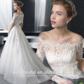 ZM 16095 Budget Brautkleider Spitze applizierte kleine Zug Bruch Brautkleider Brautkleid für Hochzeit Online-Verkauf